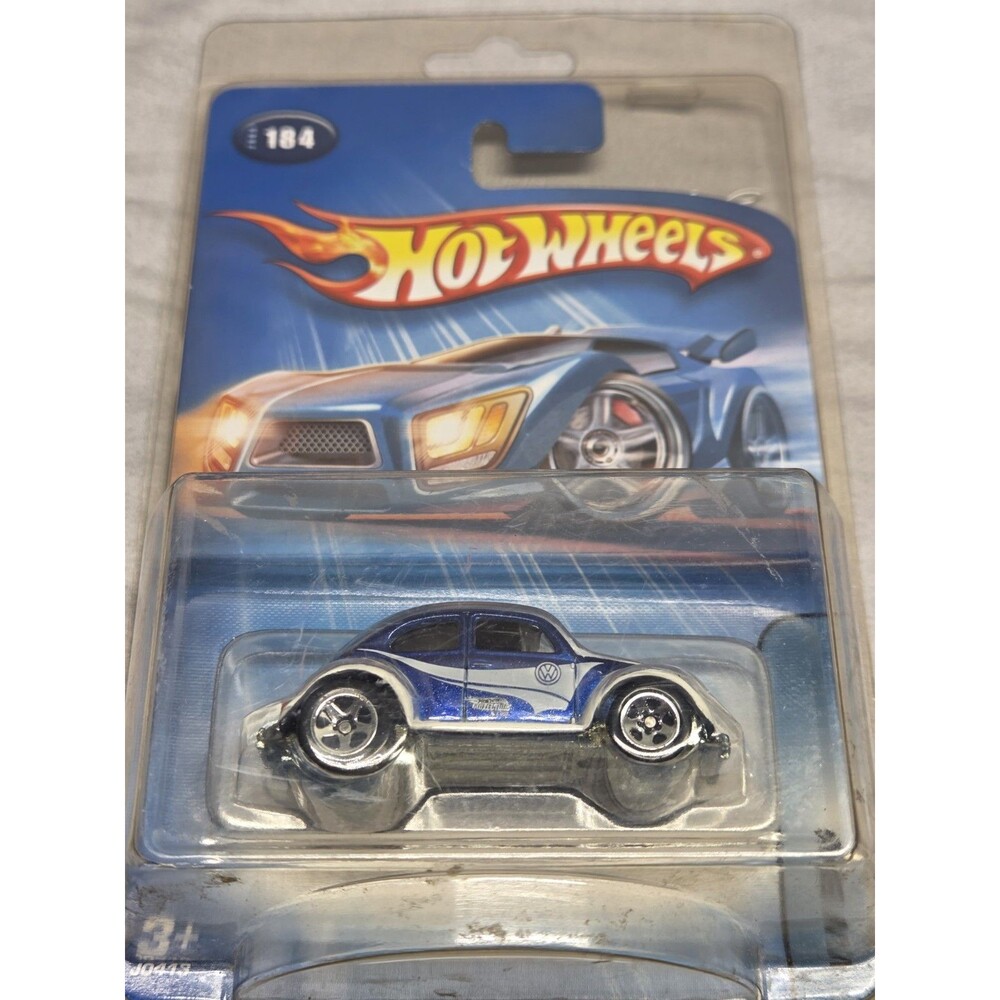 2005 Hot Wheels #184 Kar Keepers  Exclusive VW Bug Beetle blue/white Clamshell